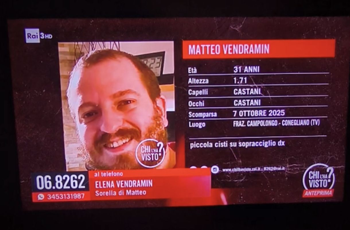 conegliano la scomparsa di matteo vendramin a chi l8217ha visto